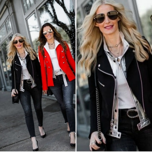 NWOT Veronica Beard Scuba Hadley Jacket Coat Black Size 10/ Large Moto - Picture 3 of 12